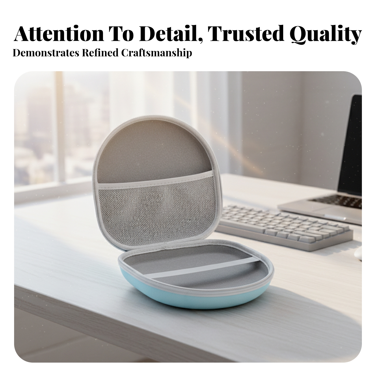 Headphone Case Hard - Over-Ear Headphone Case Zip-Around Hard Headphone