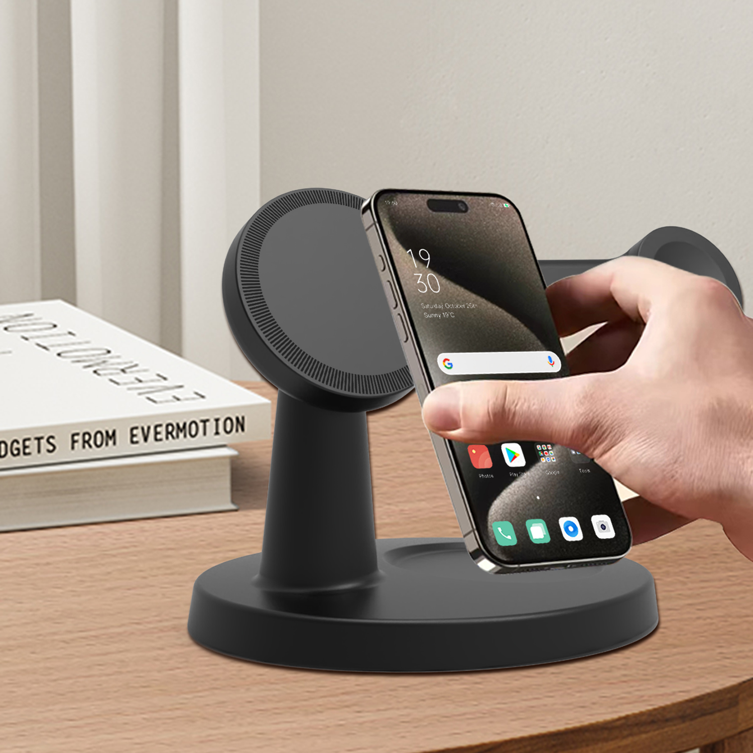 New 3-in-1 magnetic wireless c - Headphone Stand Desk ulasan dan harga