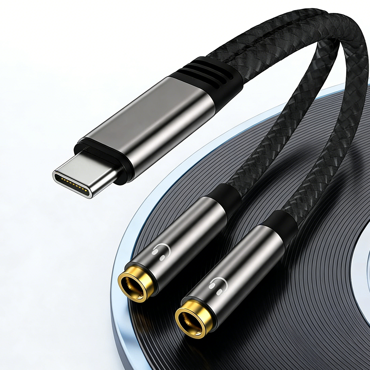 USB C To Dual 3.5mm Female Hea - Audio Splitter Y ulasan dan harga