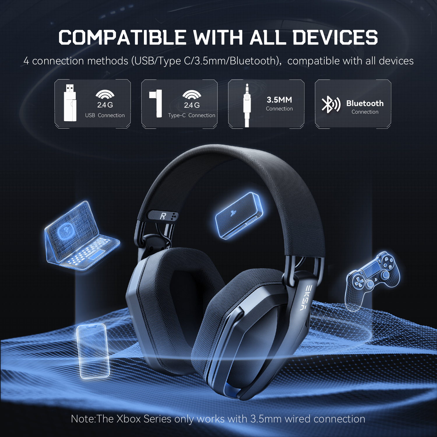 EKSA G19BT 2.4GHz Wireless Gam - Gaming Headset Rgb ulasan dan harga