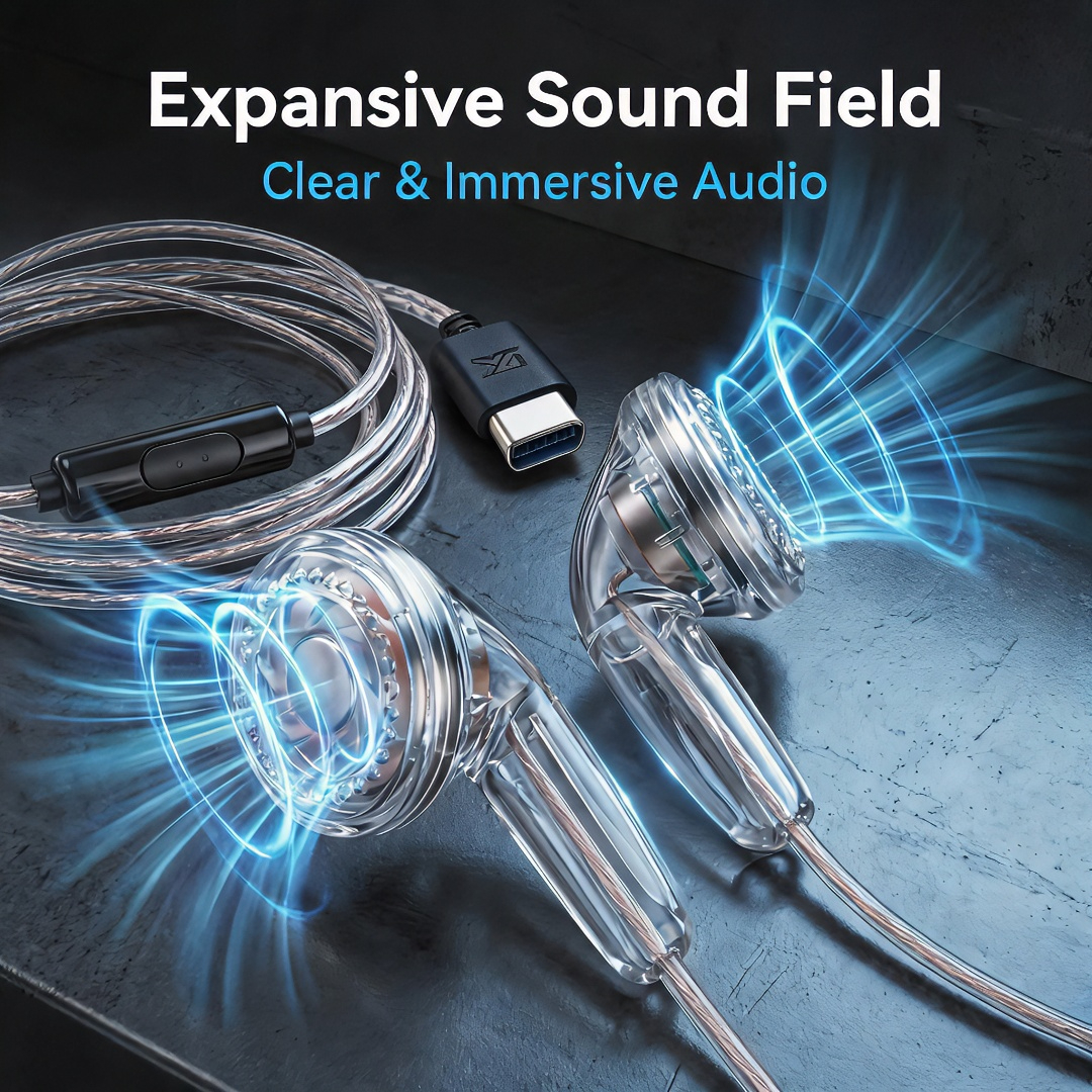 Type-C Wired Earbuds Retro Loo - Wired Earphone Mic ulasan dan harga